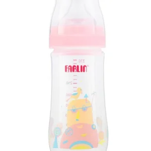 فارلين زجاجة رضاعة كريستال شفافة كبيرة 6 أشهر+ 240 مل لون وردي