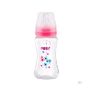 فارلين زجاجة رضاعة كريستال شفافة كبيرة الحجم من 6 أشهر فما فوق، 270 مل، لون وردي