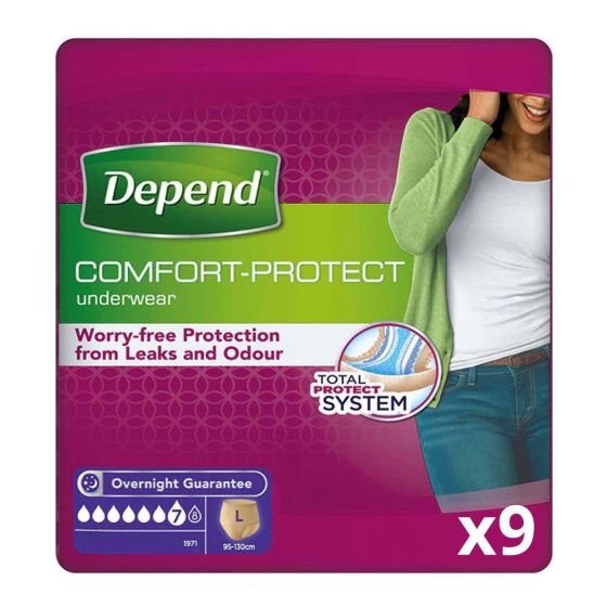 Depend Underwear (L) Women 9 Diapers