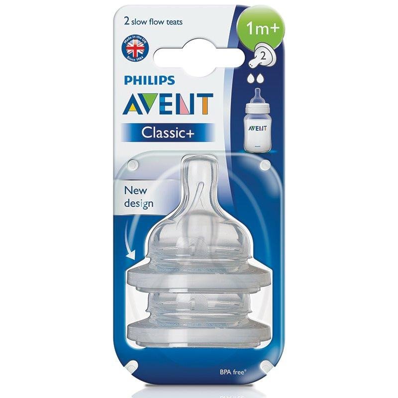 Philips Avent Classic+ 1m+ Slow Flow Teats 2 Pcs