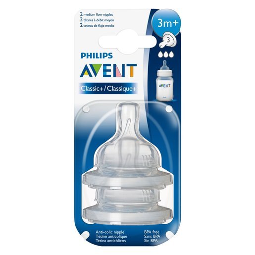 Philips Avent Classic+ Anti-colic 3m+ Medium Flow Teats 2 Pcs