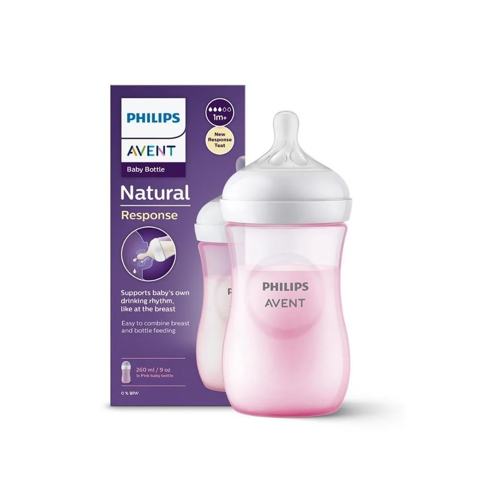 Philips Avent Natural Response 1m+ Bottle 260 ml Pink