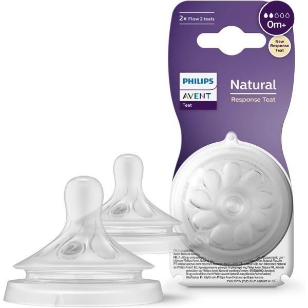 Philips Avent Natural Response 0m+ 2 Flow Teats 2 Pcs