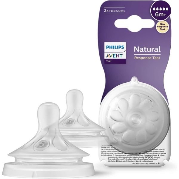 Philips Avent Natural Response 6m+ 5 Flow Teats 2 Pcs