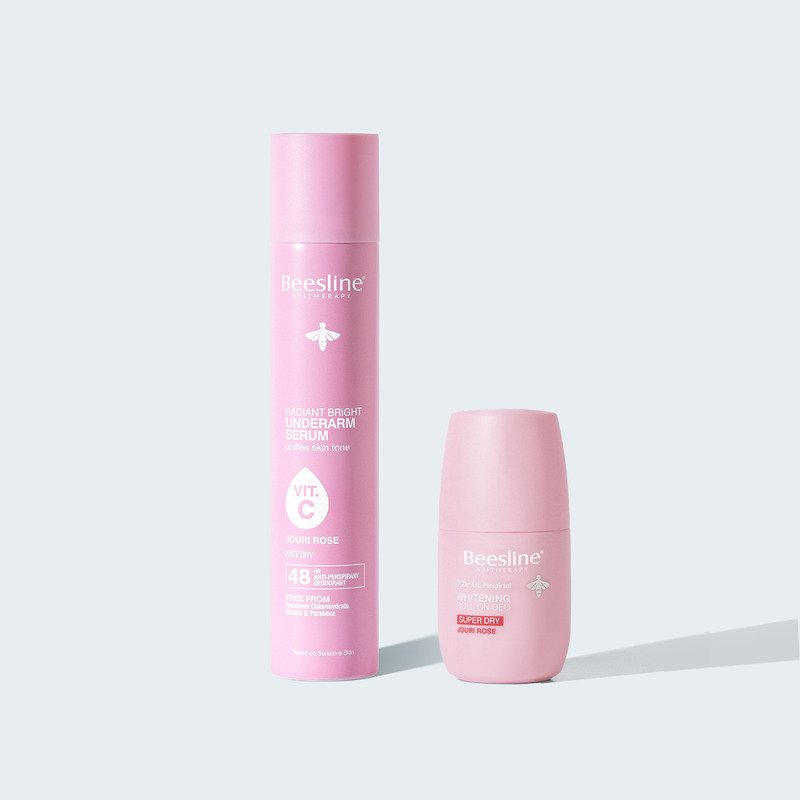 Beesline Radiant Bright Vitamin C 48H Jouri Rose Under Arm Serum 150ml + Whitening Jouri Rose 72H Roll-On Deo 50ml