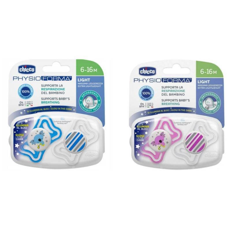 Chicco Physio Forma Light 6-16m Soother 2 Pcs Pink / Blue