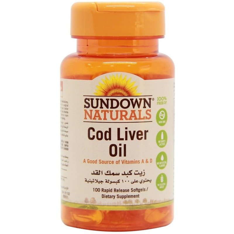 صن داون زيت كبد سمك القد، 100 كبسولة هلامية