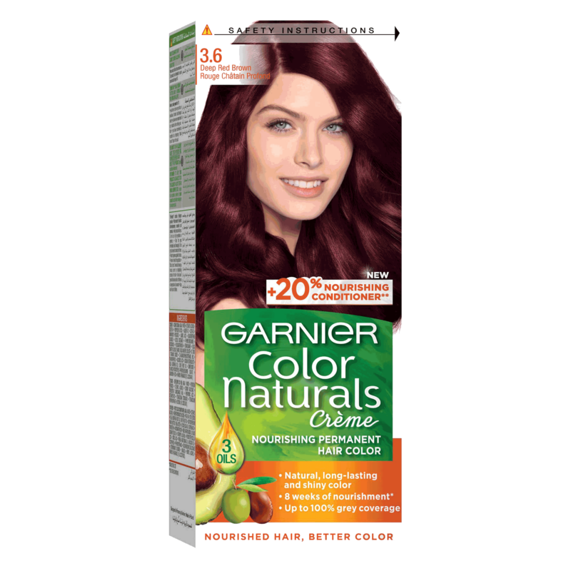 Garnier Color Naturals Creme Hair Color No (3.6) Deep Red Brown