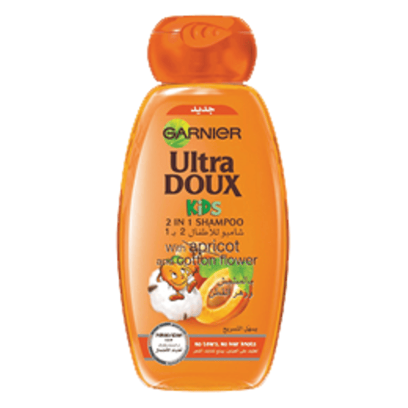 Garnier Ultra Doux Kids 2 In 1 Apricot & Cotton Flower Shampoo and Detangler 400ml
