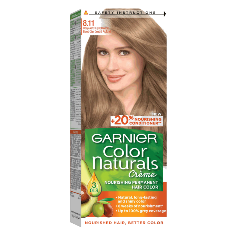 Garnier Color Naturals Creme Hair Color No (8.11) Deep Ashy Light Blonde