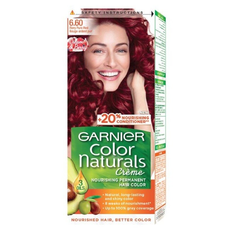 Garnier Color Naturals Creme Hair Color No (6.60) Fiery Pure Red