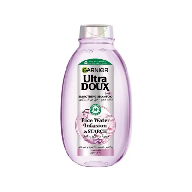Garnier Ultra Doux Smoothing Shampoo with Rice Water and Starch Extract 600 ml