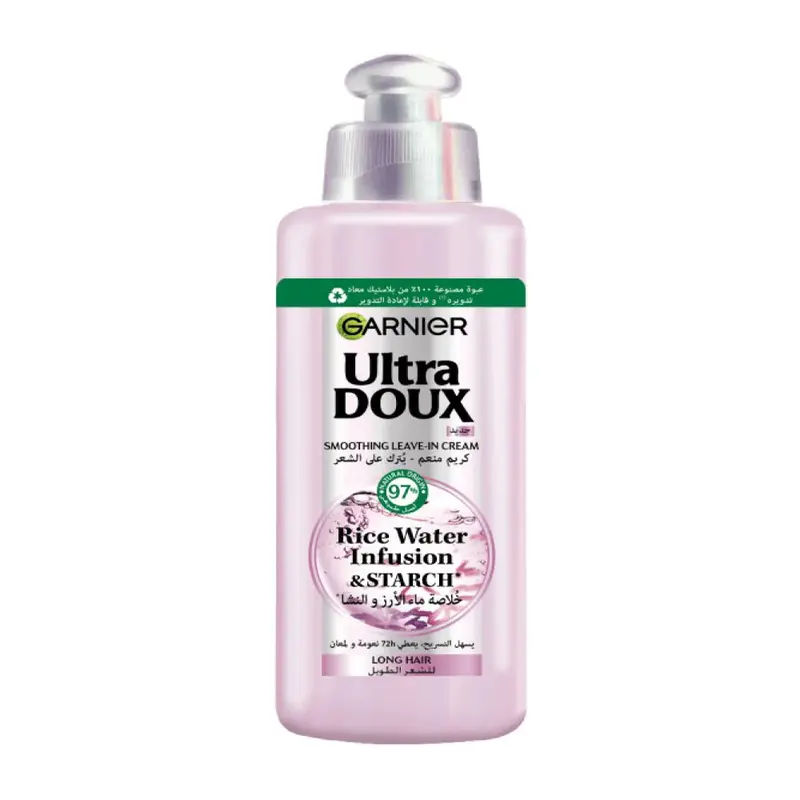 Garnier Ultra Doux Smoothing Leave-In Cream with Rice Water and Starch Extract 200ml