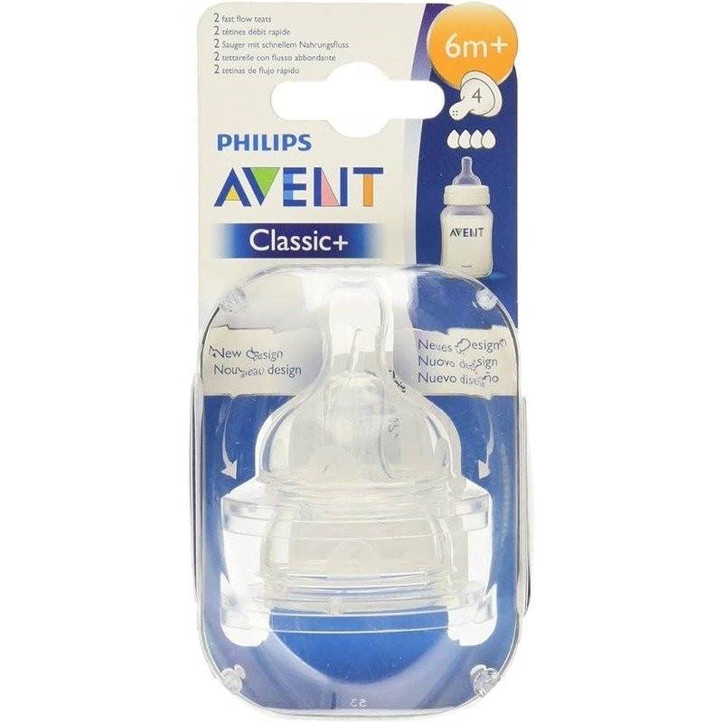 Philips Avent Classic+ 6m+ Fast Flow Teats 2 Pcs