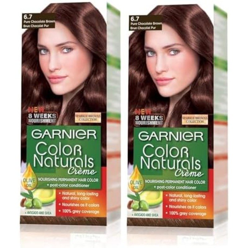 Garnier Color Naturals Creme Hair Color No (6.7) Pure Chocolate Brown - 2box 33% offer