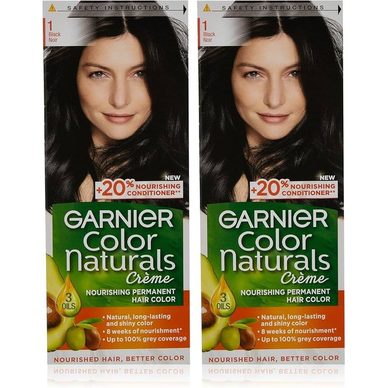 Garnier Color Naturals Creme Hair Color No (1.0) Black - 2box 33% offer