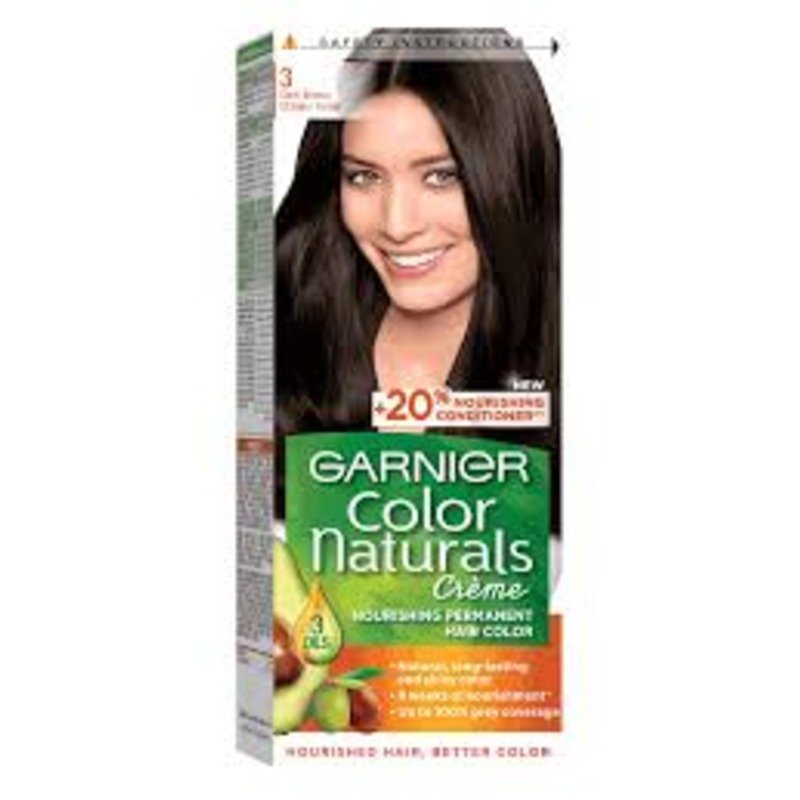 Garnier Color Naturals Creme Hair Color No (3.0) Dark Brown - 2box 33% offer