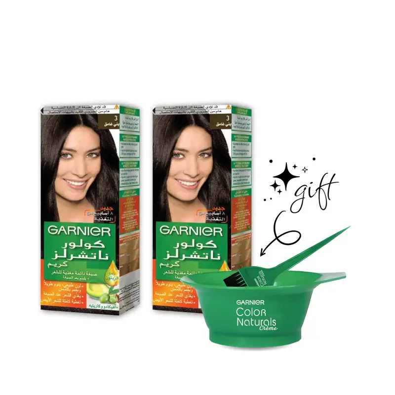 Garnier Color Naturals Creme Hair Color No (3.0) Dark Brown - 2box 10% offer