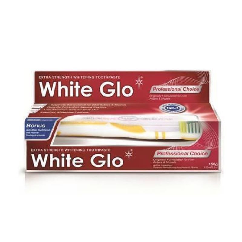 White Glo Professional Choice Toothpaste 100ml + Toothbrush