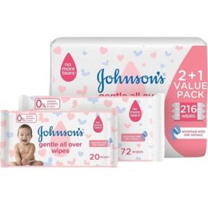 Johnson's Baby Gentle All Over 72 Wipes  2+1 (216 Wipes)