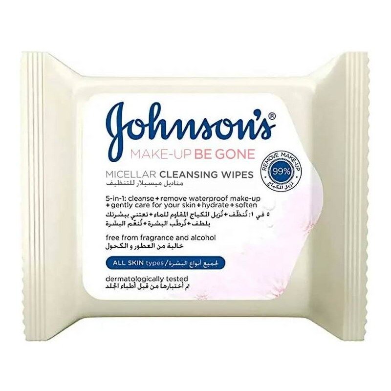 جونسون مناديل ميسيلار ٥ في ١ لتنظيف جميع أنواع البشرة، ٢٥ منديلًا