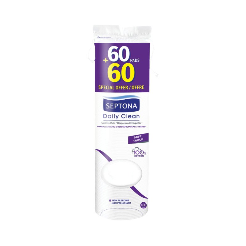 سبتونا أعواد قطنية دائرية للسيدات، ٦٠+٦٠ قطعة