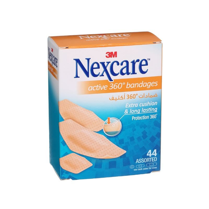 Nexcare Active 360 Bandages Extra Cushion 44 Pcs