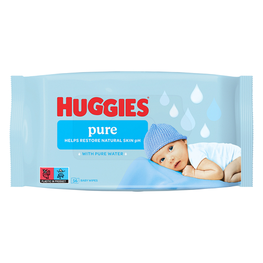 Huggies Pure Baby Wipes 56 Wipes