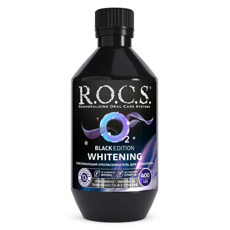 R.O.C.S BLACK EDITION WHITENING mouth WASH 400 ML