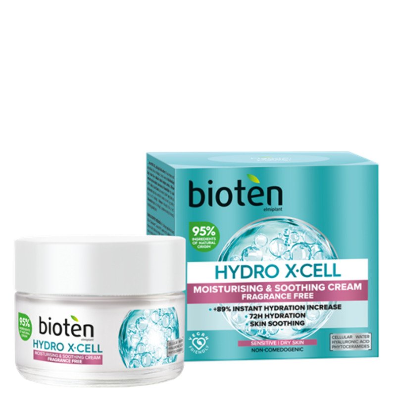 Bioten Hydro X∙Cell Moisturising & Soothing Cream 72H Hydration Fragrance Free 50 ml