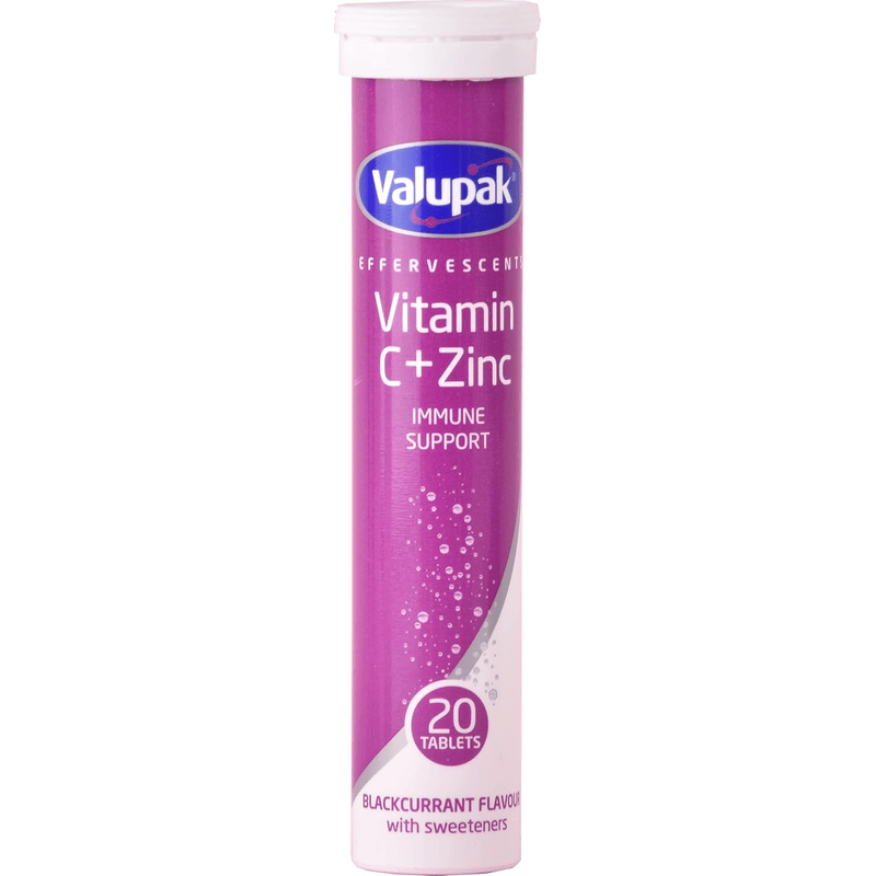 Valupak Vitamin C + Zinc Effervescent Tablets (20 Tablets)