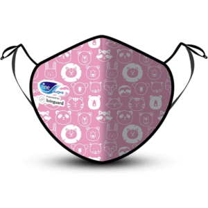 قناع وجه ناعم للأطفال باللون الوردي