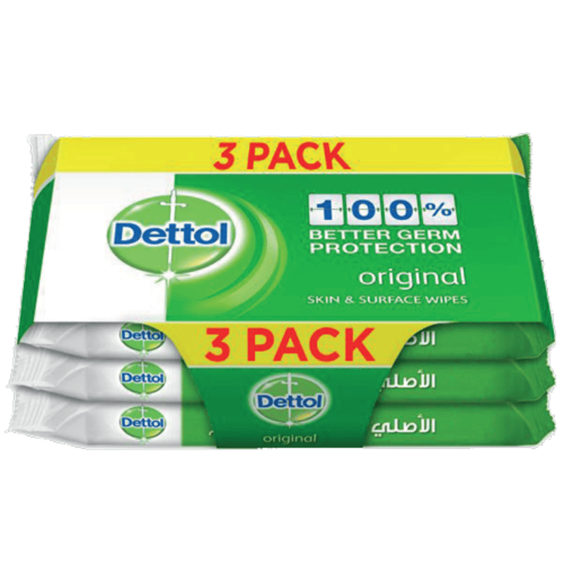 مناديل ديتول 10 مناديل، 2 + 1 مجاناً