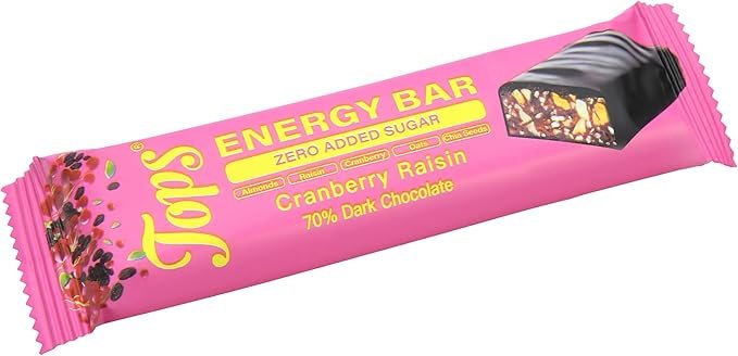 توبس شوكولاتة داكنة ٧٠٪ مع زبيب بري، طاقة ٥٠ جم