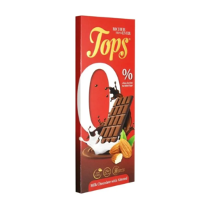 Tops Chocolate 0% Sugar With Almond 60g