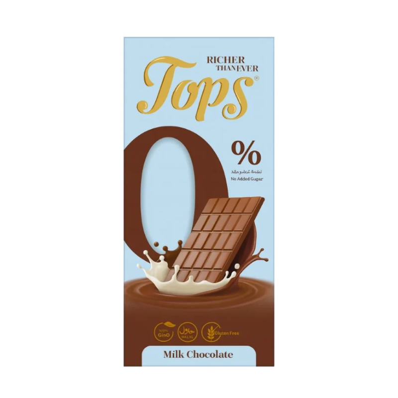 Tops Chocolate Milk Chocolate Sugar Free 60g